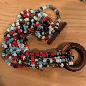 Beaded, Wooden clasp bracelet ❤️